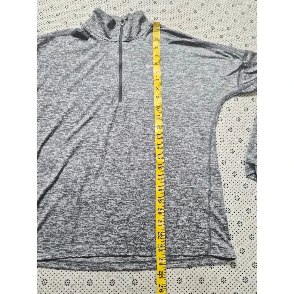 Nike Dri‎ Fit Women's Gray Heathered Running Quarter Zip Hoodie Pullover Size S